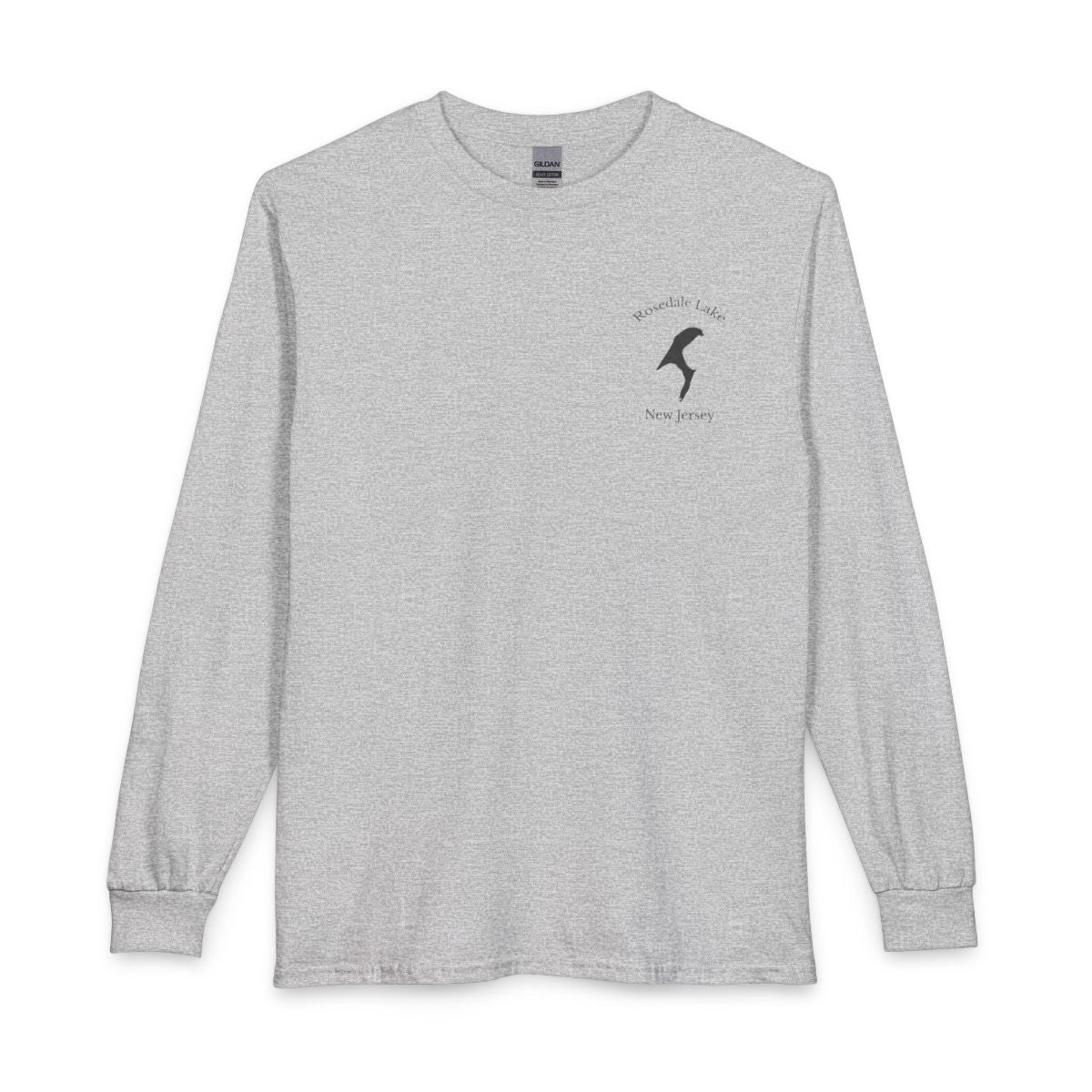 New  Jersey  Rosedale  Lake  Long  Sleeve  Fishing  T-shirt  front  position  view  from  front  sport  grey.webp