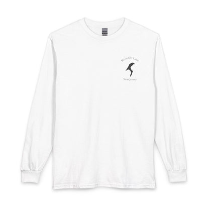 New  Jersey  Rosedale  Lake  Long  Sleeve  Fishing  T-shirt  front  position  view  from  front  white.webp