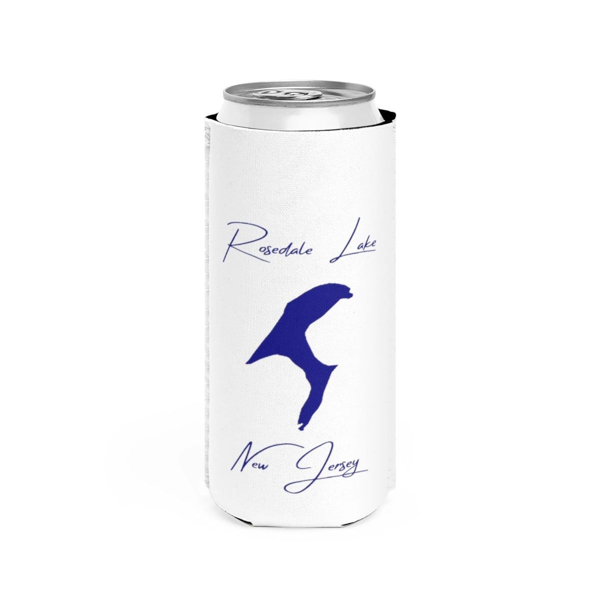 New  Jersey  Rosedale  Lake  Slim  Can  Koozie  front  position  view  from  front  white.webp