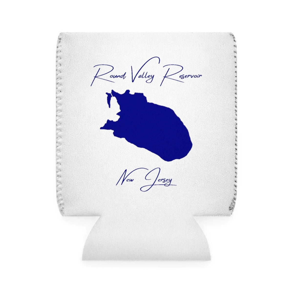 New  Jersey  Round  Valley  Reservoir  Can  Koozie  front  position  view  from  front-1  white.webp