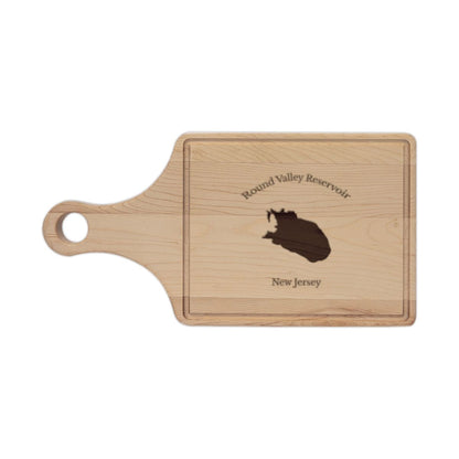 New  Jersey  Round  Valley  Reservoir  Engraved  Cutting  Board  front  position  view  from  front  maple.webp