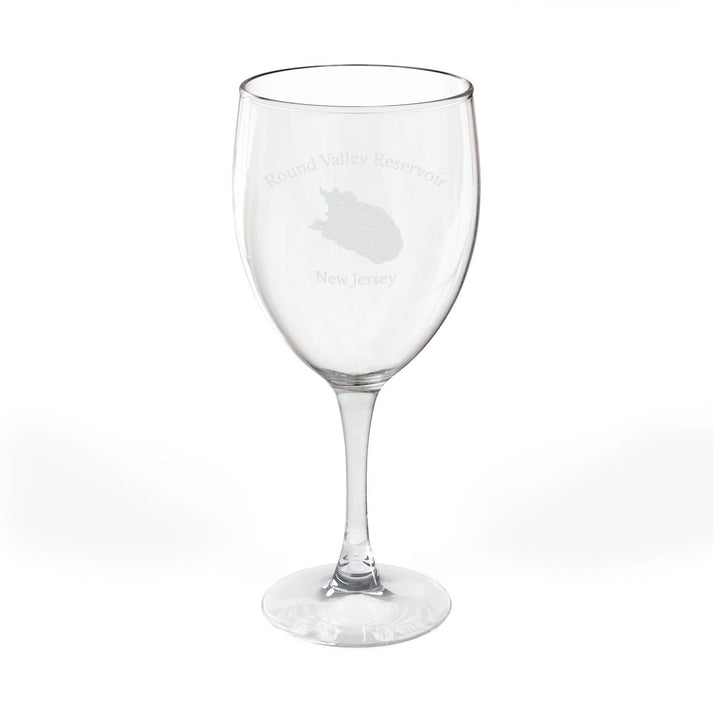 New  Jersey  Round  Valley  Reservoir  Engraved  Wine  Glass  other  position  view  from  front  10.5oz.webp