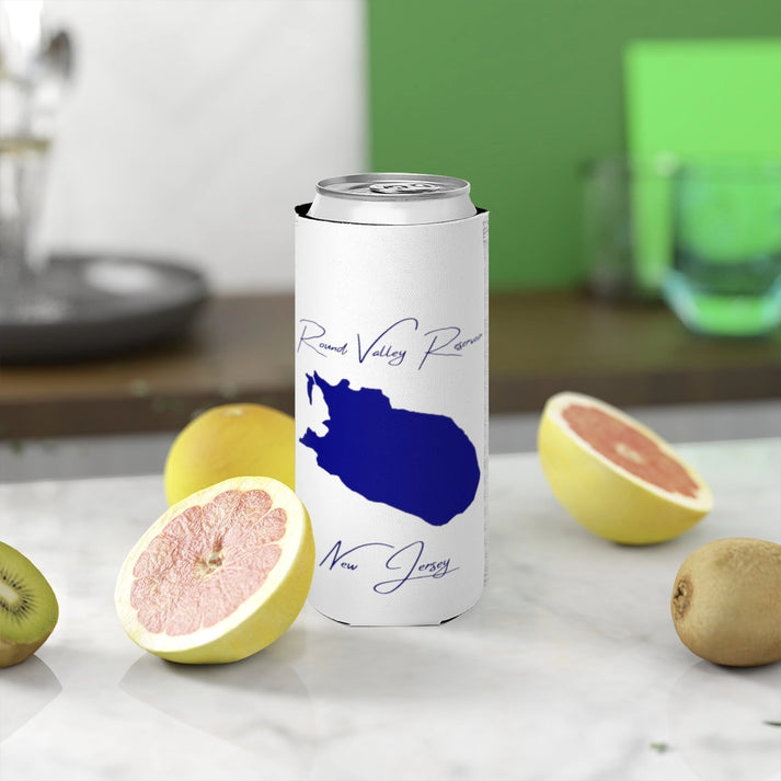 New  Jersey  Round  Valley  Reservoir  Slim  Can  Koozie  front  position  view  from  context-2  white.webp