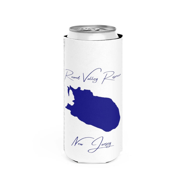 New  Jersey  Round  Valley  Reservoir  Slim  Can  Koozie  front  position  view  from  front  white.webp
