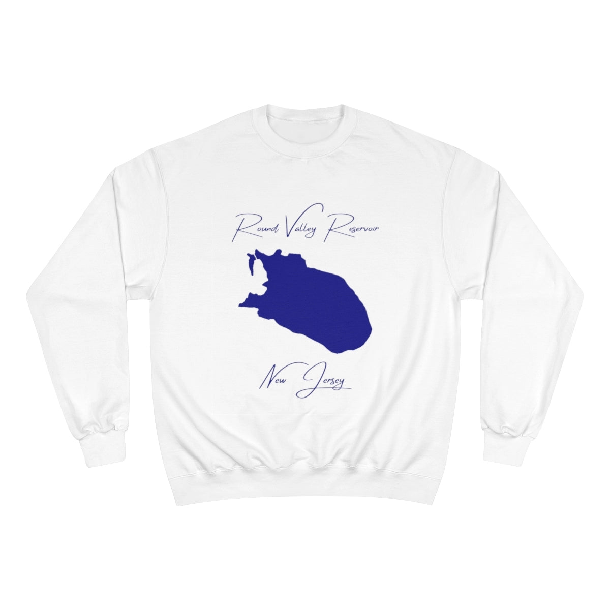 New  Jersey  Round  Valley  Reservoir  Sweatshirt  front  position  view  from  front  white.webp