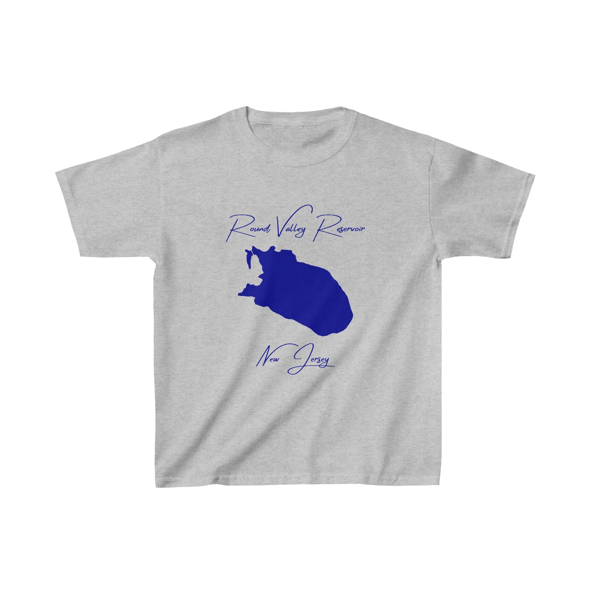 New  Jersey  Round  Valley  Reservoir  Youth  T-shirt  front  position  view  from  front  sport  grey.webp