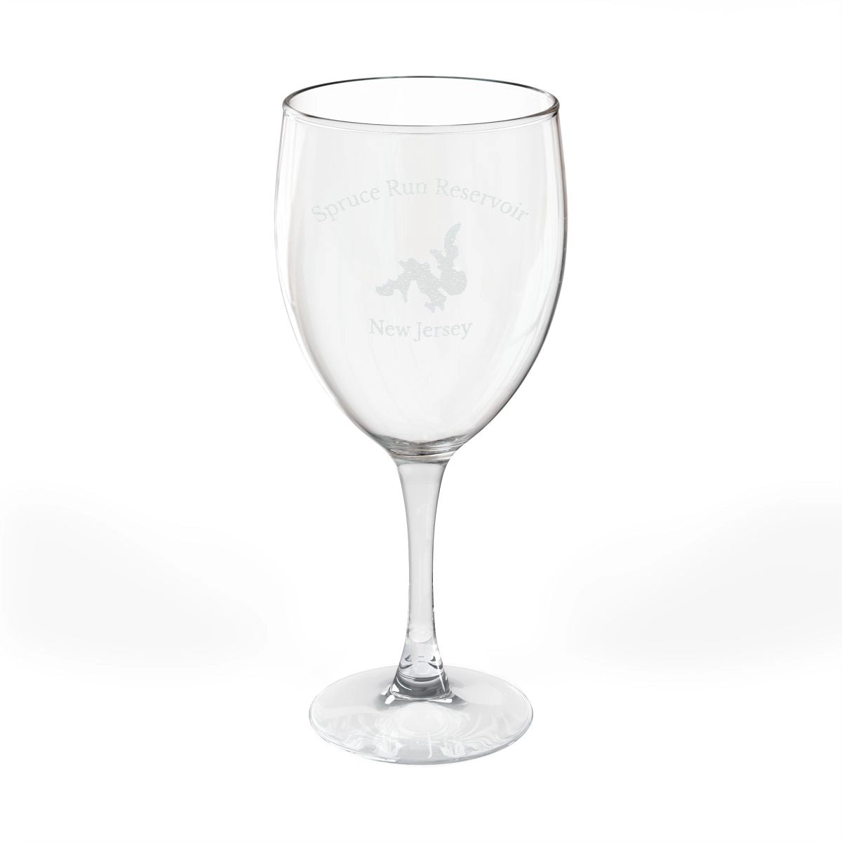 New  Jersey  Spruce  Run  Reservoir  Engraved  Wine  Glass  other  position  view  from  front  10.5oz.webp