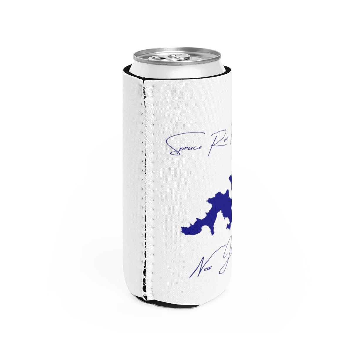 New  Jersey  Spruce  Run  Reservoir  Slim  Can  Koozie  all  position  view  from  right  white.webp