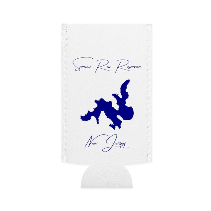 New  Jersey  Spruce  Run  Reservoir  Slim  Can  Koozie  front  position  view  from  flat-front  white.webp