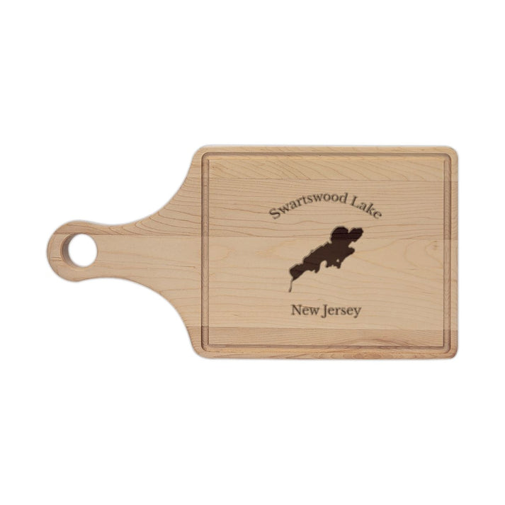 New  Jersey  Swartswood  Lake  Engraved  Cutting  Board  front  position  view  from  front  maple.webp