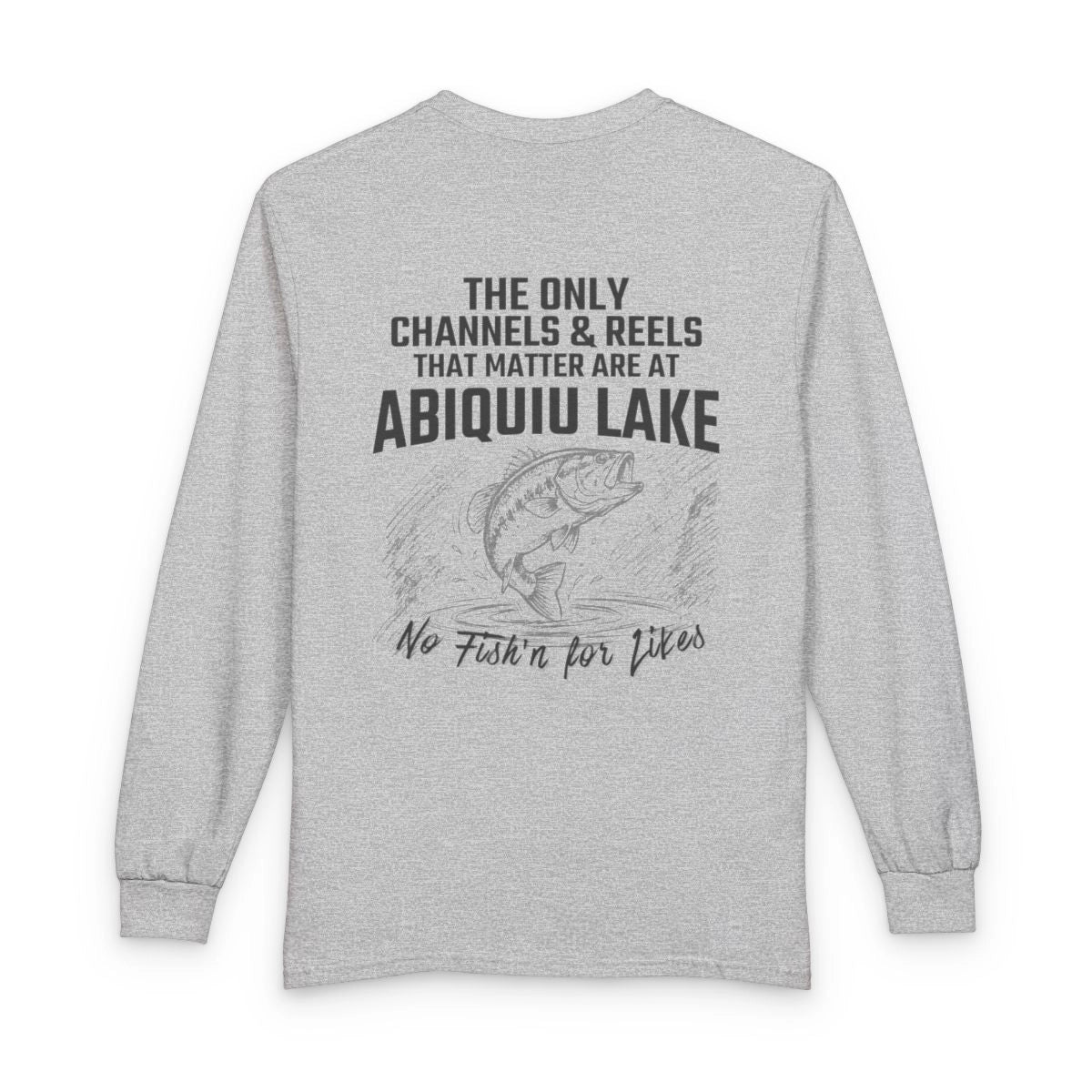 New  Mexico  Abiquiu  Lake  Long  Sleeve  Fishing  T-shirt  back  position  view  from  back  sport  grey.webp
