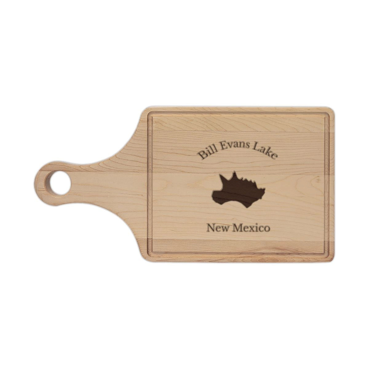 New  Mexico  Bill  Evans  Lake  Engraved  Cutting  Board  front  position  view  from  front  maple.webp