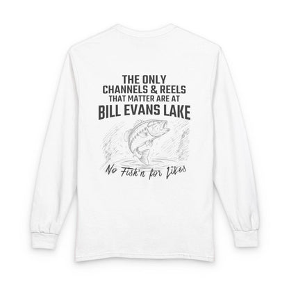 New  Mexico  Bill  Evans  Lake  Long  Sleeve  Fishing  T-shirt  back  position  view  from  back  white.webp