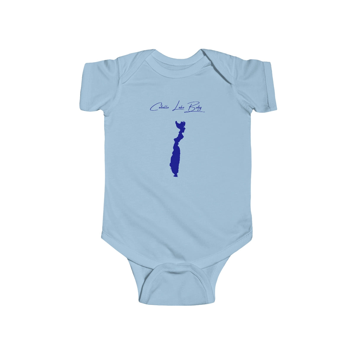 New  Mexico  Caballo  Lake  Onesie  front  position  view  from  front  light  blue.webp
