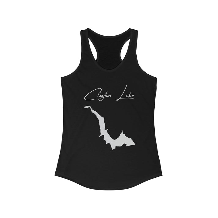 New  Mexico  Clayton  Lake  Racerback-Tank  front  position  view  from  front  solid  black.webp