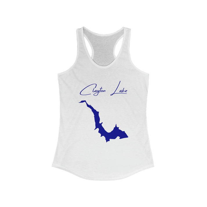 New  Mexico  Clayton  Lake  Racerback-Tank  front  position  view  from  front  solid  white.webp