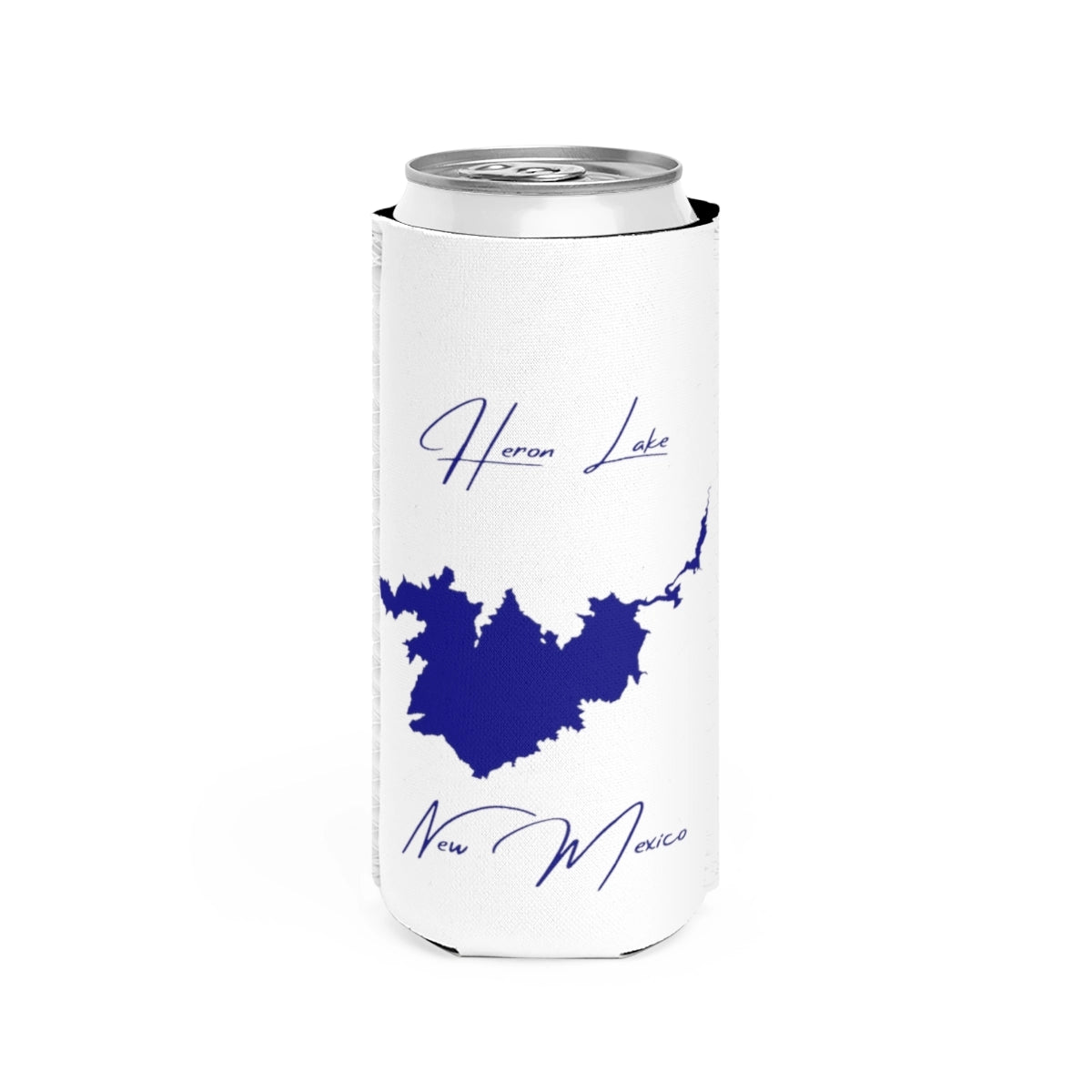 New  Mexico  Heron  Lake  Slim  Can  Koozie  front  position  view  from  front  white.webp