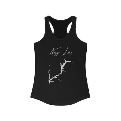 New  Mexico  Navajo  Lake  Racerback-Tank  front  position  view  from  front  solid  black.webp