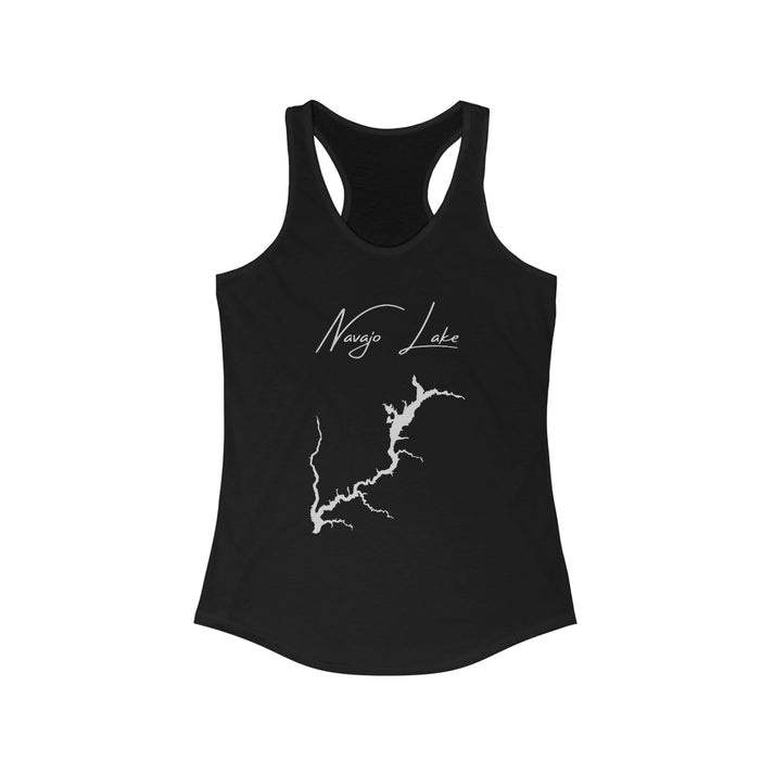 New  Mexico  Navajo  Lake  Racerback-Tank  front  position  view  from  front  solid  black.webp