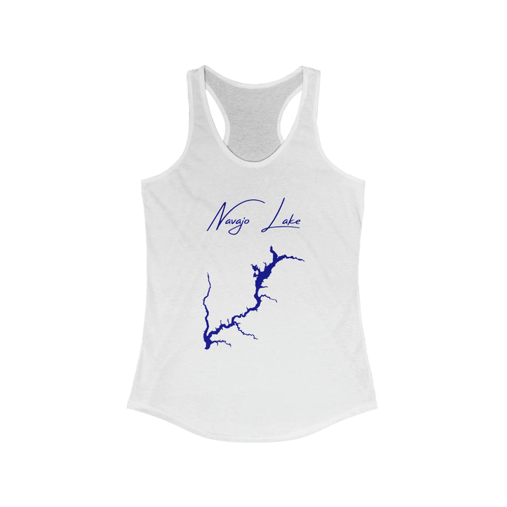 New  Mexico  Navajo  Lake  Racerback-Tank  front  position  view  from  front  solid  white.webp