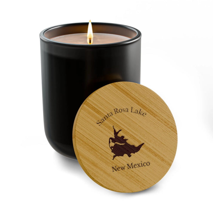 New  Mexico  Santa  Rosa  Lake  Engraved  Candle  other  position  view  from  front  true  noir  (matte).webp