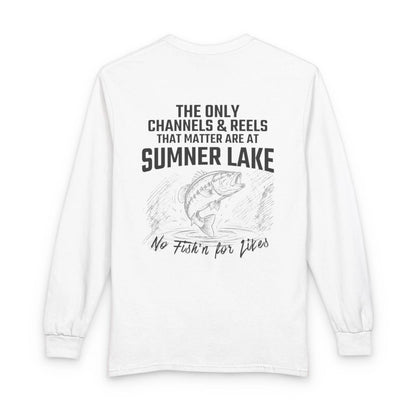 New  Mexico  Sumner  Lake  Long  Sleeve  Fishing  T-shirt  back  position  view  from  back  white.webp