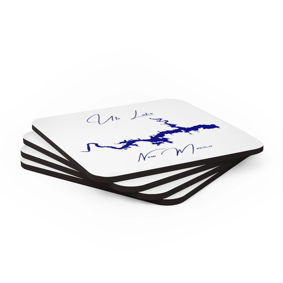 New  Mexico  Ute  Lake  Coaster  Set  front  position  view  from  stacked  3.75  x  3.75.webp