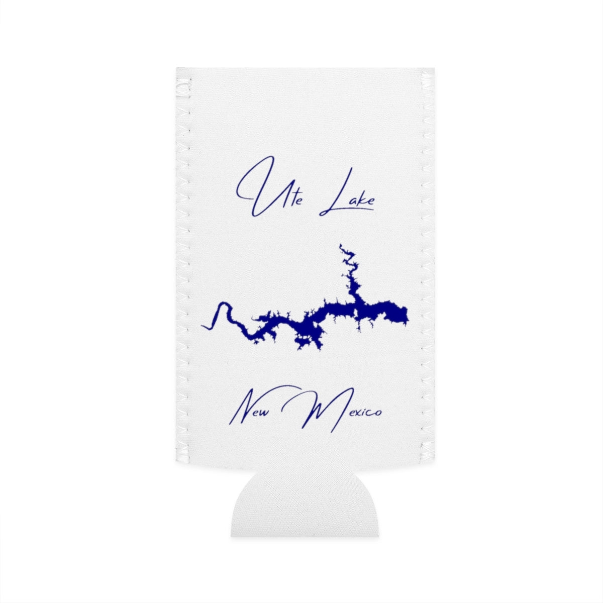New  Mexico  Ute  Lake  Slim  Can  Koozie  front  position  view  from  flat-front  white.webp