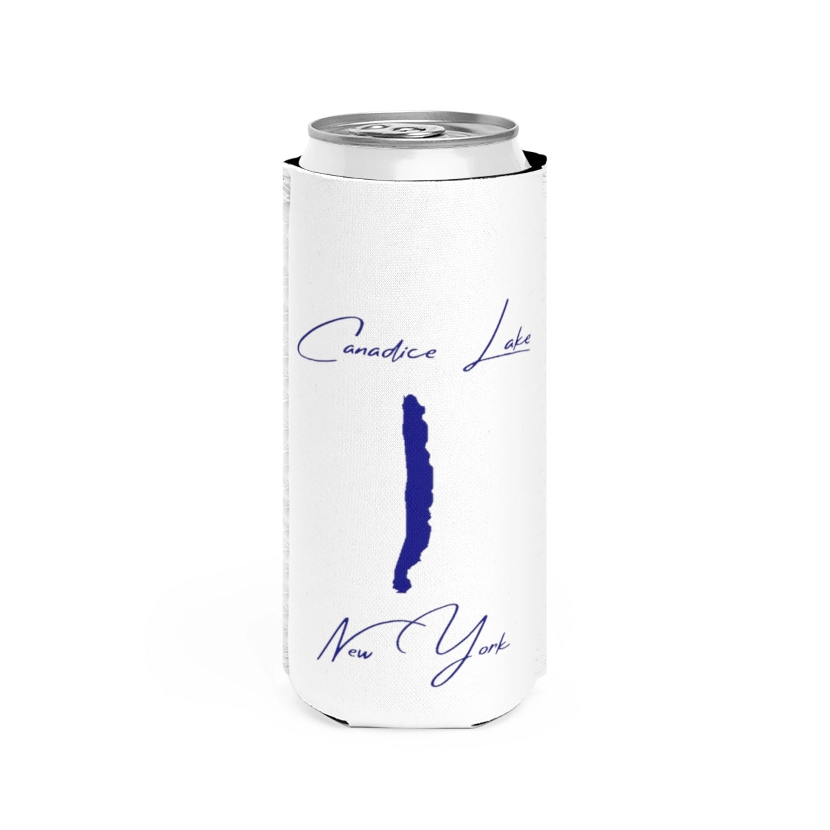 New  York  Canadice  Lake  Slim  Can  Koozie  front  position  view  from  front  white.webp