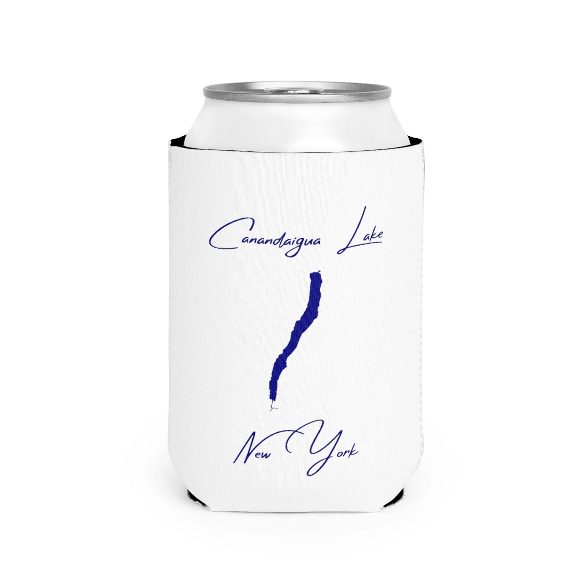 New  York  Canandaigua  Lake  Can  Koozie  front  position  view  from  front-2  white.webp