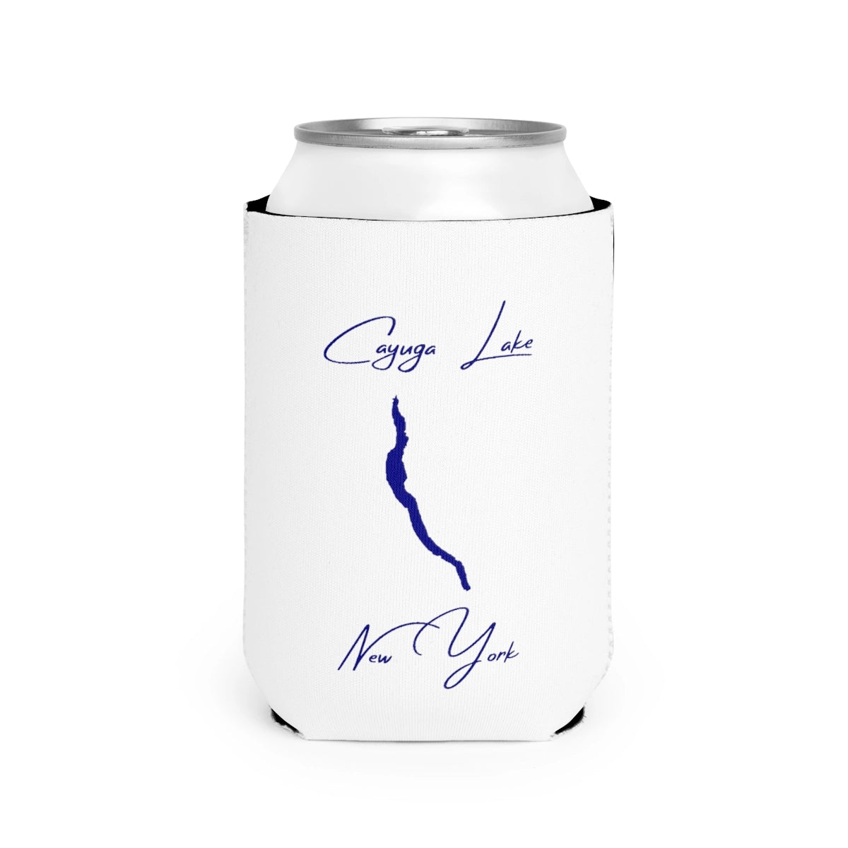 New  York  Cayuga  Lake  Can  Koozie  front  position  view  from  front-2  white.webp