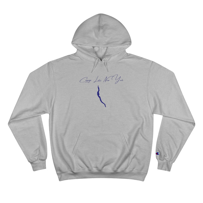 New  York  Cayuga  Lake  Hoodie  front  position  view  from  front  light  steel.webp