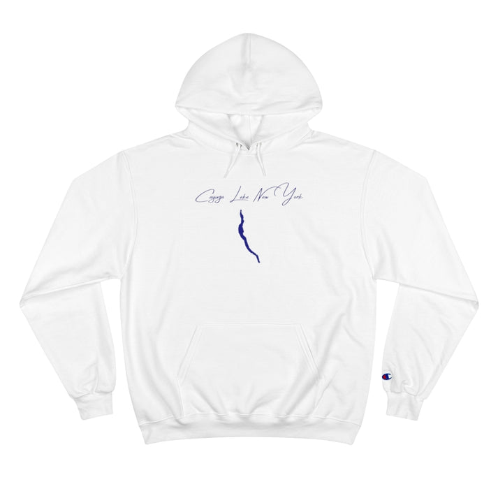 New  York  Cayuga  Lake  Hoodie  front  position  view  from  front  white.webp