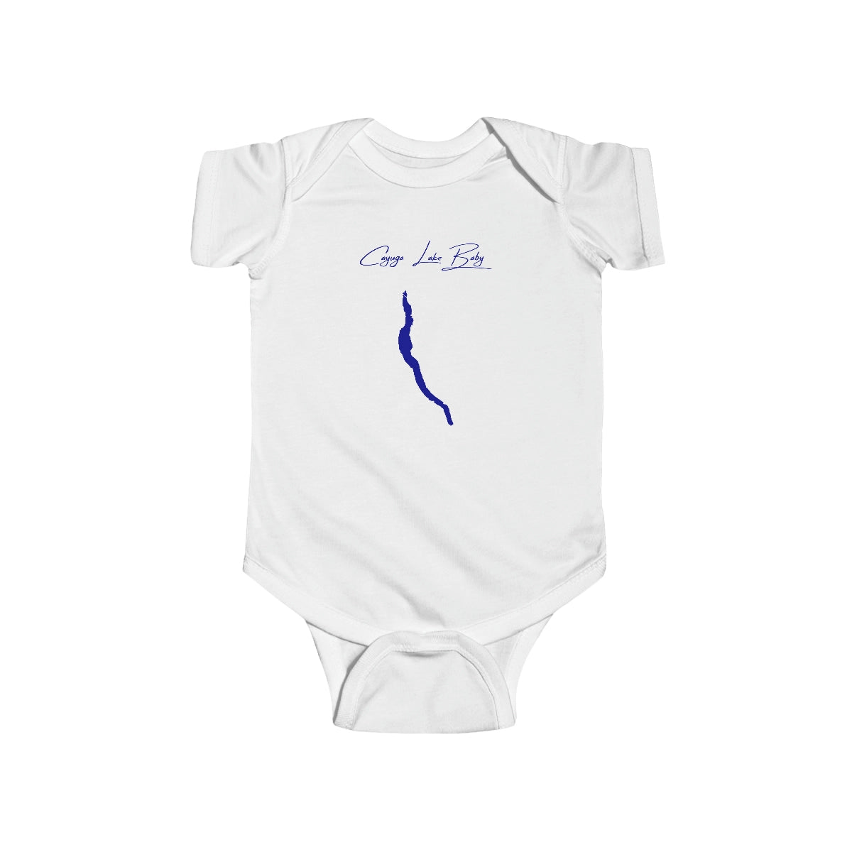 New  York  Cayuga  Lake  Onesie  front  position  view  from  front  white.webp