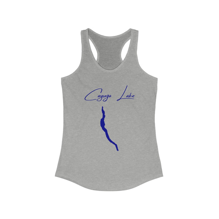 New  York  Cayuga  Lake  Racerback-Tank  front  position  view  from  front  heather  grey.webp
