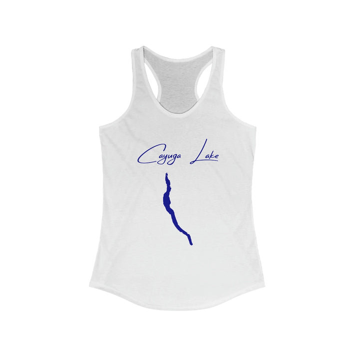 New  York  Cayuga  Lake  Racerback-Tank  front  position  view  from  front  solid  white.webp