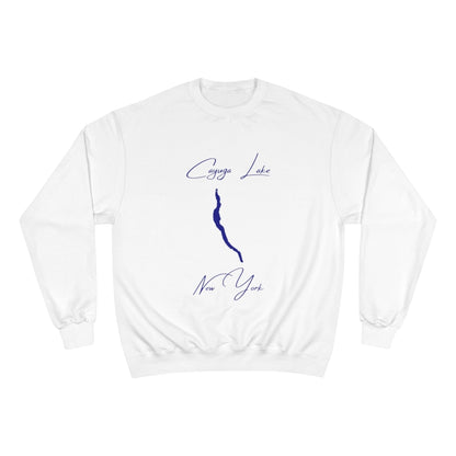 New  York  Cayuga  Lake  Sweatshirt  front  position  view  from  front  white.webp