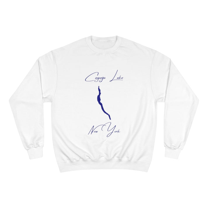 New  York  Cayuga  Lake  Sweatshirt  front  position  view  from  front  white.webp