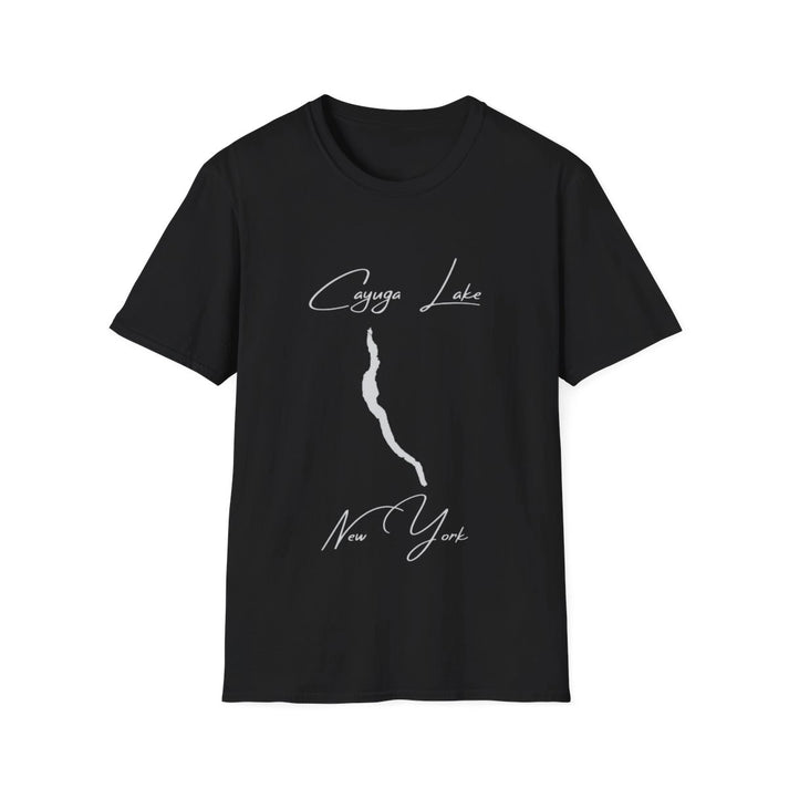 New  York  Cayuga  Lake  T-shirt  front  position  view  from  front  black.webp