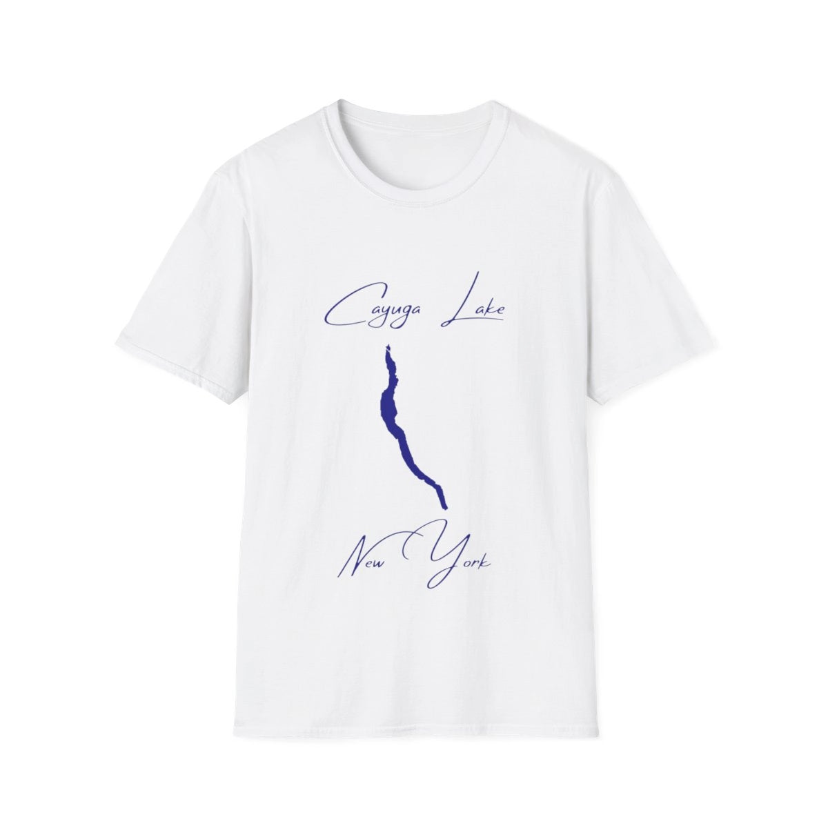 New  York  Cayuga  Lake  T-shirt  front  position  view  from  front  white.webp