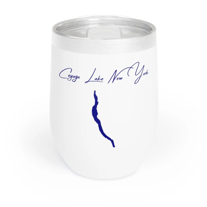 New  York  Cayuga  Lake  Wine  Tumbler  front  position  view  from  front  white.webp