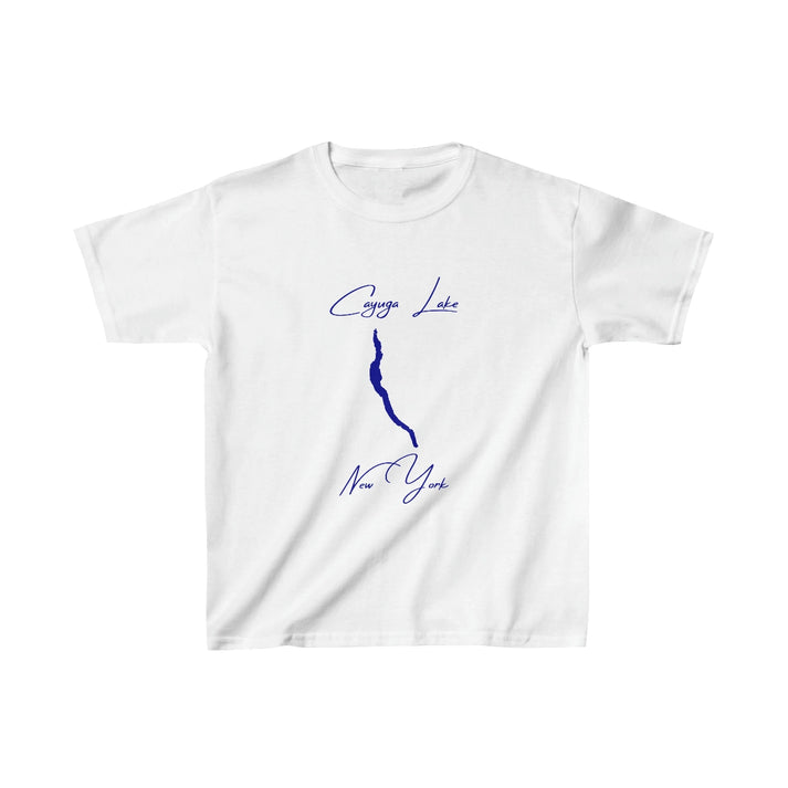 New  York  Cayuga  Lake  Youth  T-shirt  front  position  view  from  front  white.webp