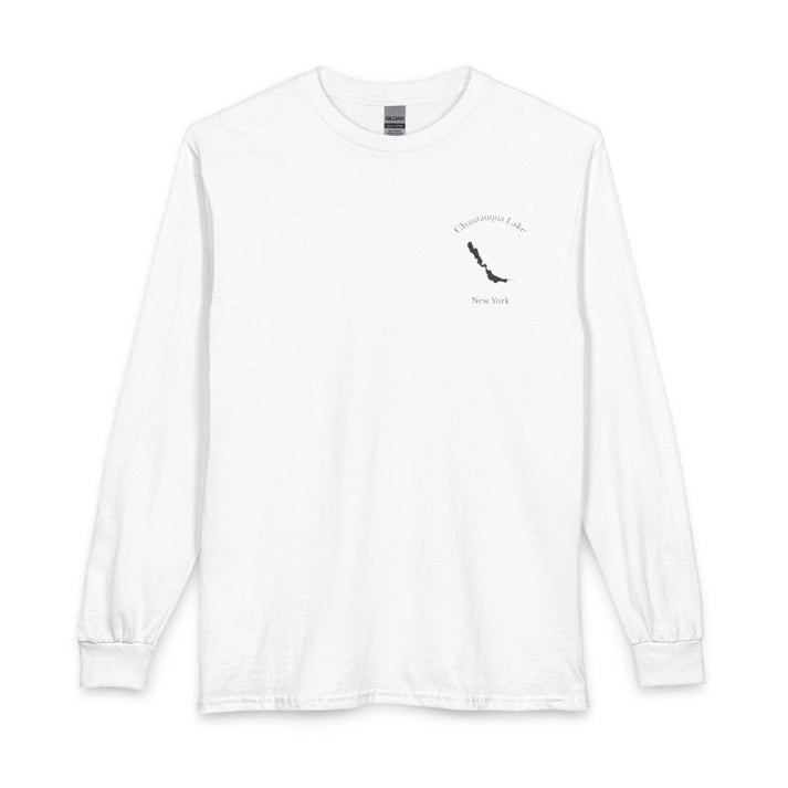 New  York  Chautauqua  Lake  Long  Sleeve  Fishing  T-shirt  front  position  view  from  front  white.webp