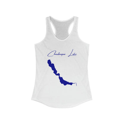 New  York  Chautauqua  Lake  Racerback-Tank  front  position  view  from  front  solid  white.webp