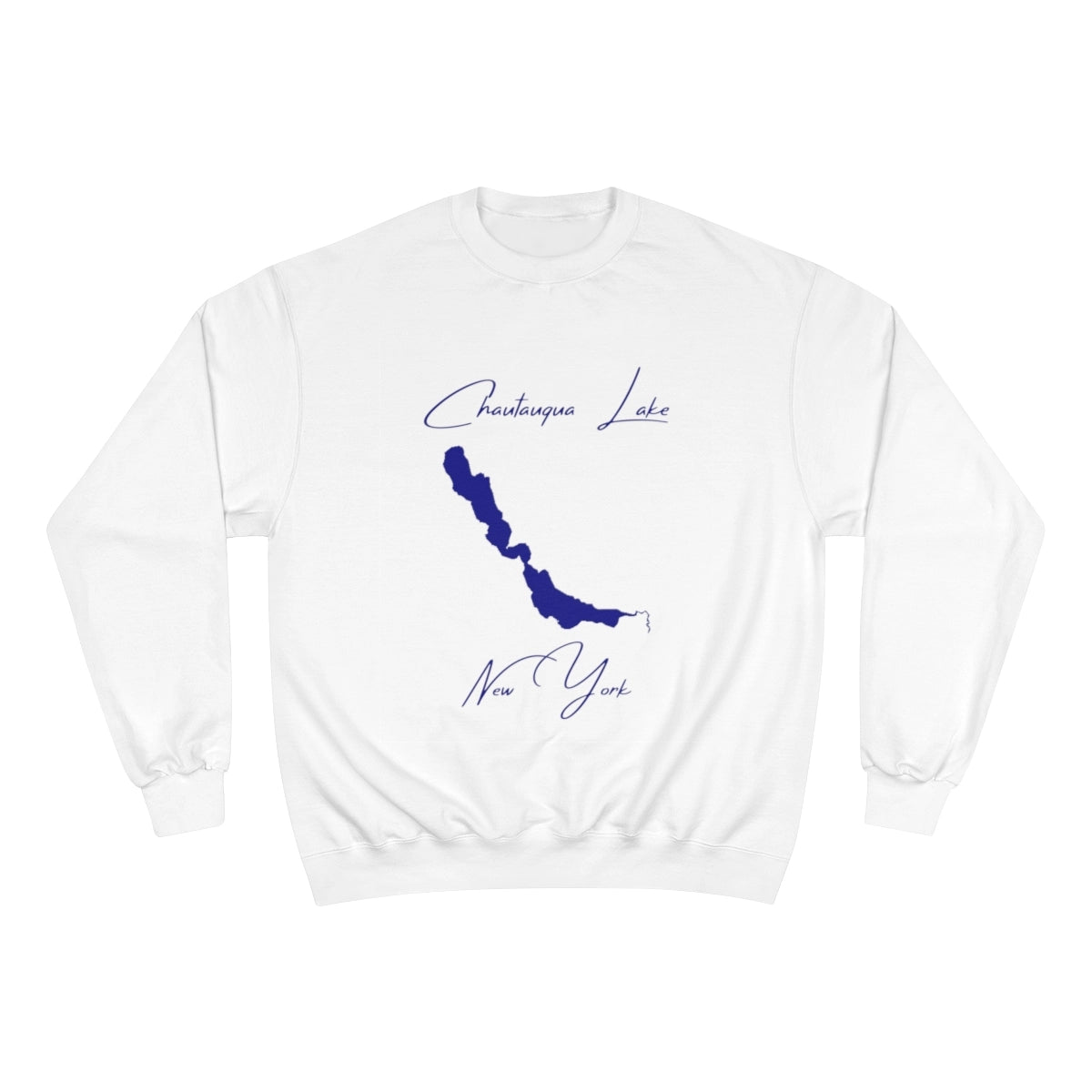New  York  Chautauqua  Lake  Sweatshirt  front  position  view  from  front  white.webp