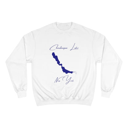 New  York  Chautauqua  Lake  Sweatshirt  front  position  view  from  front  white.webp