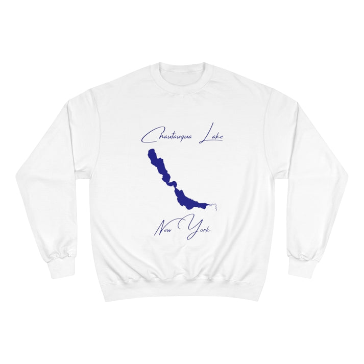 New  York  Chautauqua  Lake  Sweatshirt  front  position  view  from  front  white.webp