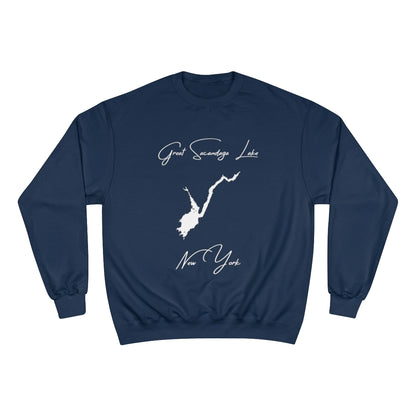 New  York  Great  Sacandaga  Lake  Sweatshirt  front  position  view  from  front  navy.webp
