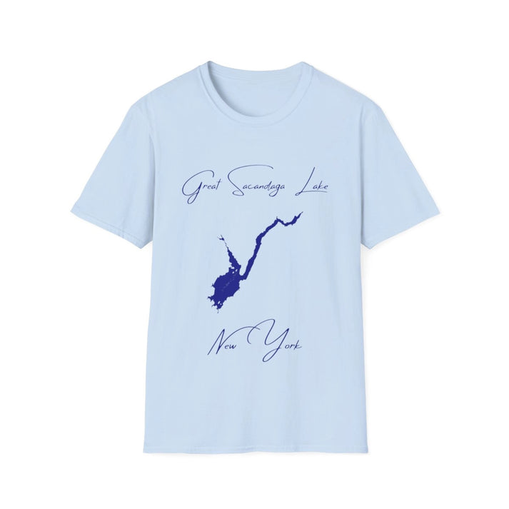 New  York  Great  Sacandaga  Lake  T-shirt  front  position  view  from  front  light  blue.webp