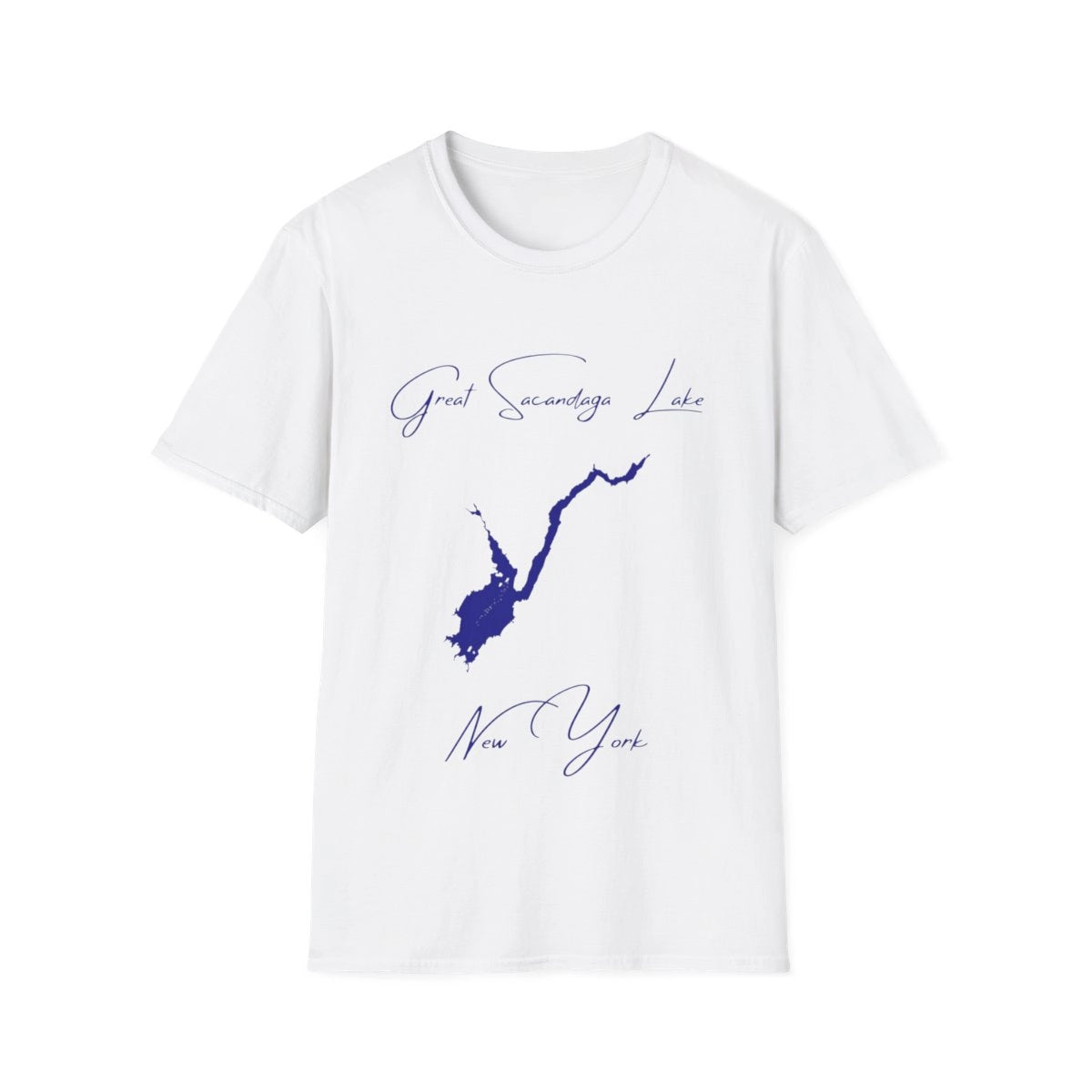 New  York  Great  Sacandaga  Lake  T-shirt  front  position  view  from  front  white.webp